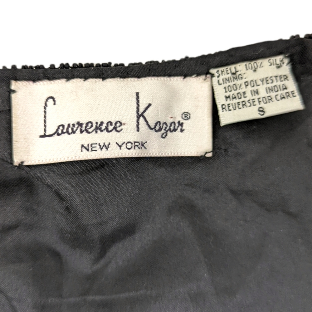 Laurence Kazar Vintage Beaded Embellished Silk Jacket Womens Small Black Formal - Picture 2 of 12